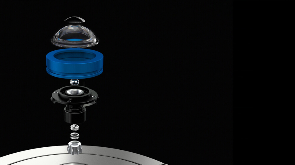 Exploded diagram of the Dyson 360 Eye&trade; unique 360° vision system